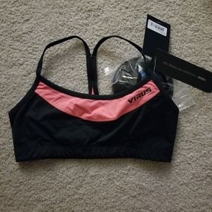 Virus Black and Pink Sports Bra